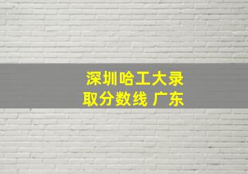 深圳哈工大录取分数线 广东